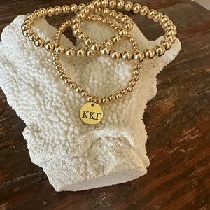 Kappa Kappa Gamma 14k gold filled beaded bracelet. image 2