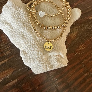 Kappa Kappa Gamma 14k gold filled beaded bracelet. image 3