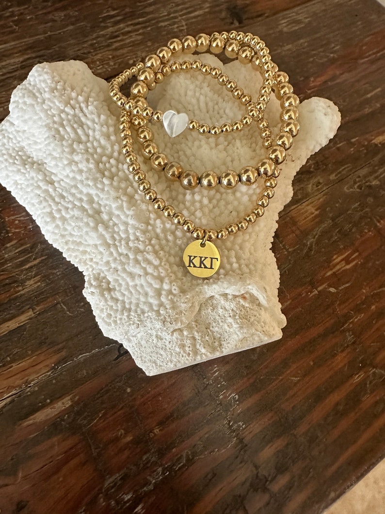 Kappa Kappa Gamma 14k gold filled beaded bracelet. image 3