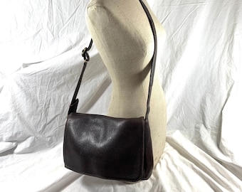 Echte Vintage COACH braune Lederklappe Umhängetasche Crossbody