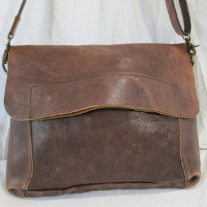 Genuine HUGO BOSS leather front flap messenger bag for work