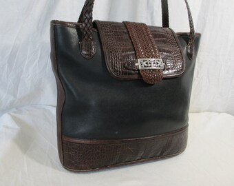 Vintage Brighton Black and Brown Bucket Bag Brighton Caroline Shoulder Bag 90s Brighton Shoulder Bucket Bag with Box