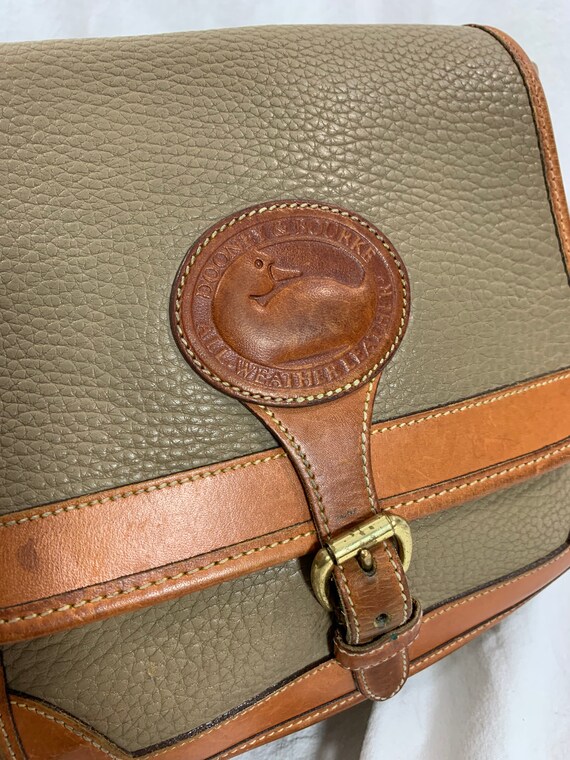 Vintage DOONEY & BOURKE Surrey Two Tone Leather Flap Shoulder Bag