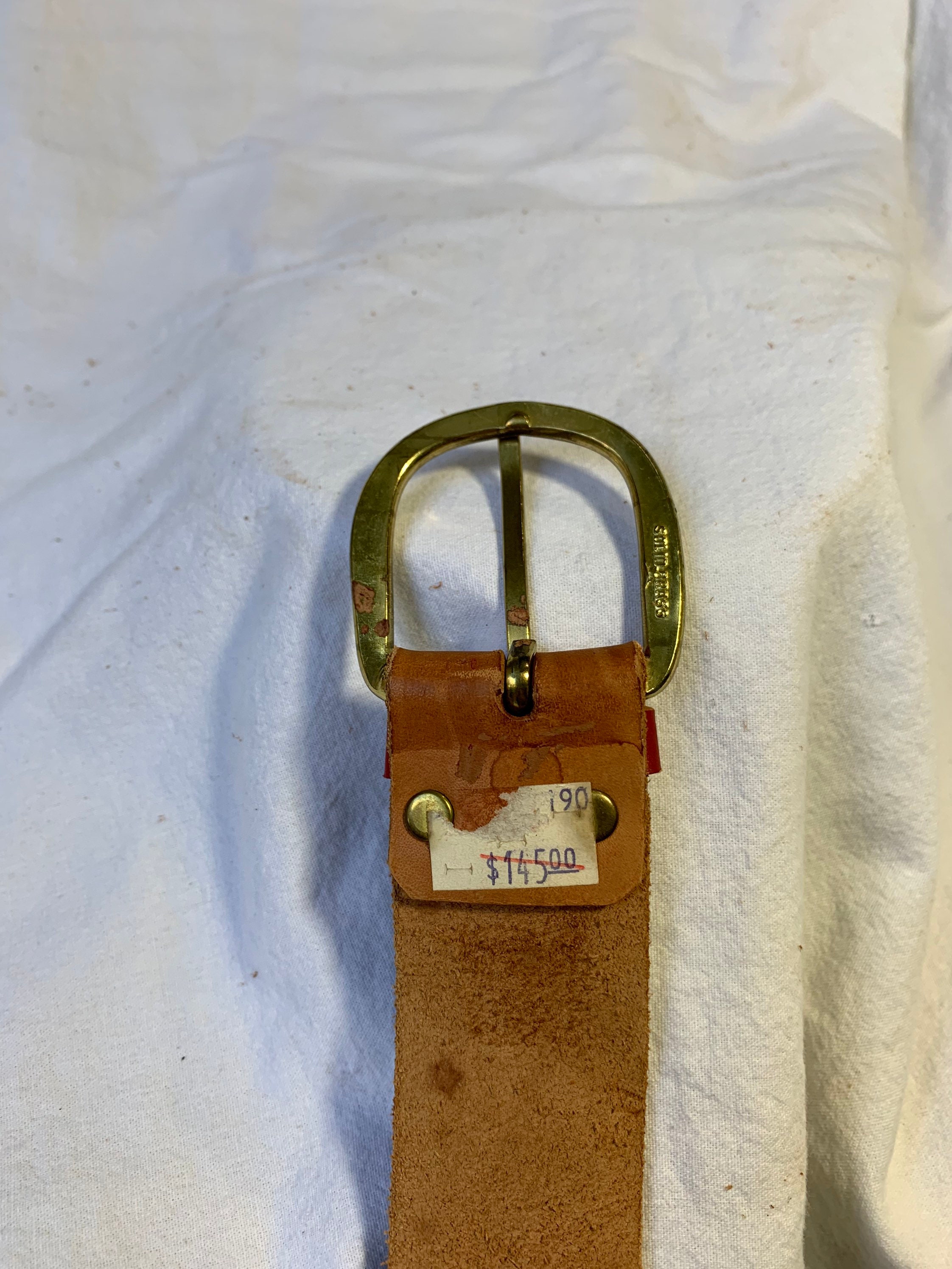 Diane Weiss NYC ski winter leather belt medium Vintage Hand Painted Diane Weiss NYC Ski Winter Leather Belt  main image 2