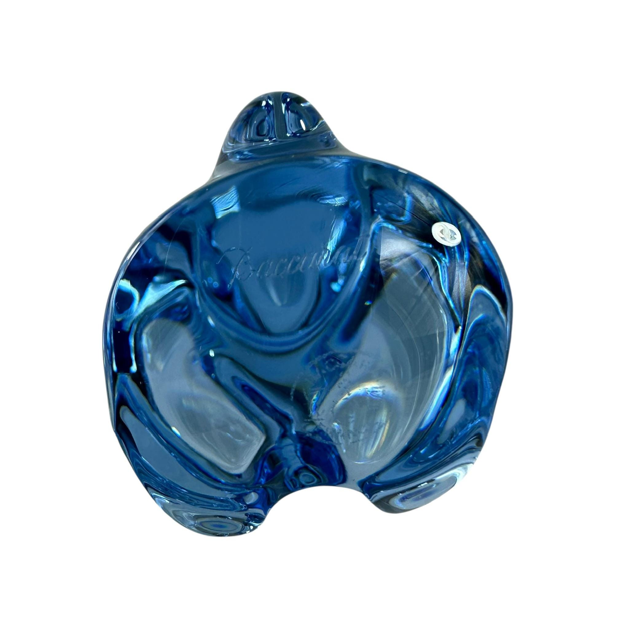 Baccarat ブルーラビット Charming Genuine BACCARAT Crystal Spinning Rabbit Cornflower Blue