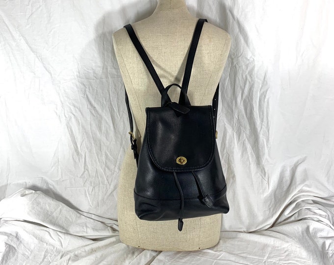 Genuine Vintage COACH 9791 Black Leather Backpack Rucksack Daypack USA