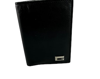 Genuine Vintage GUCCI G Signature Soft Black Leather Card Case Wallet