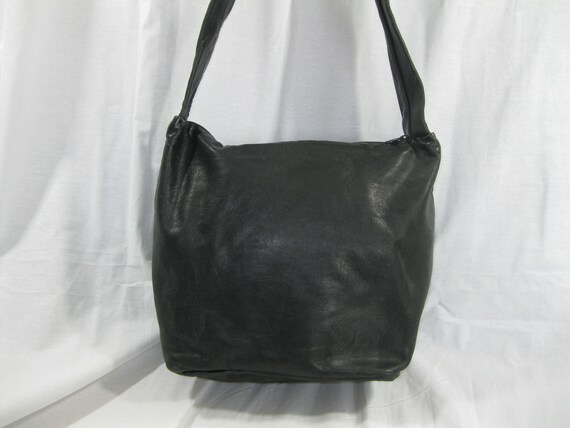 Vintage Slouchy Black Leather Julia Duren Hobo Shoulder Bag Etsy New Zealand