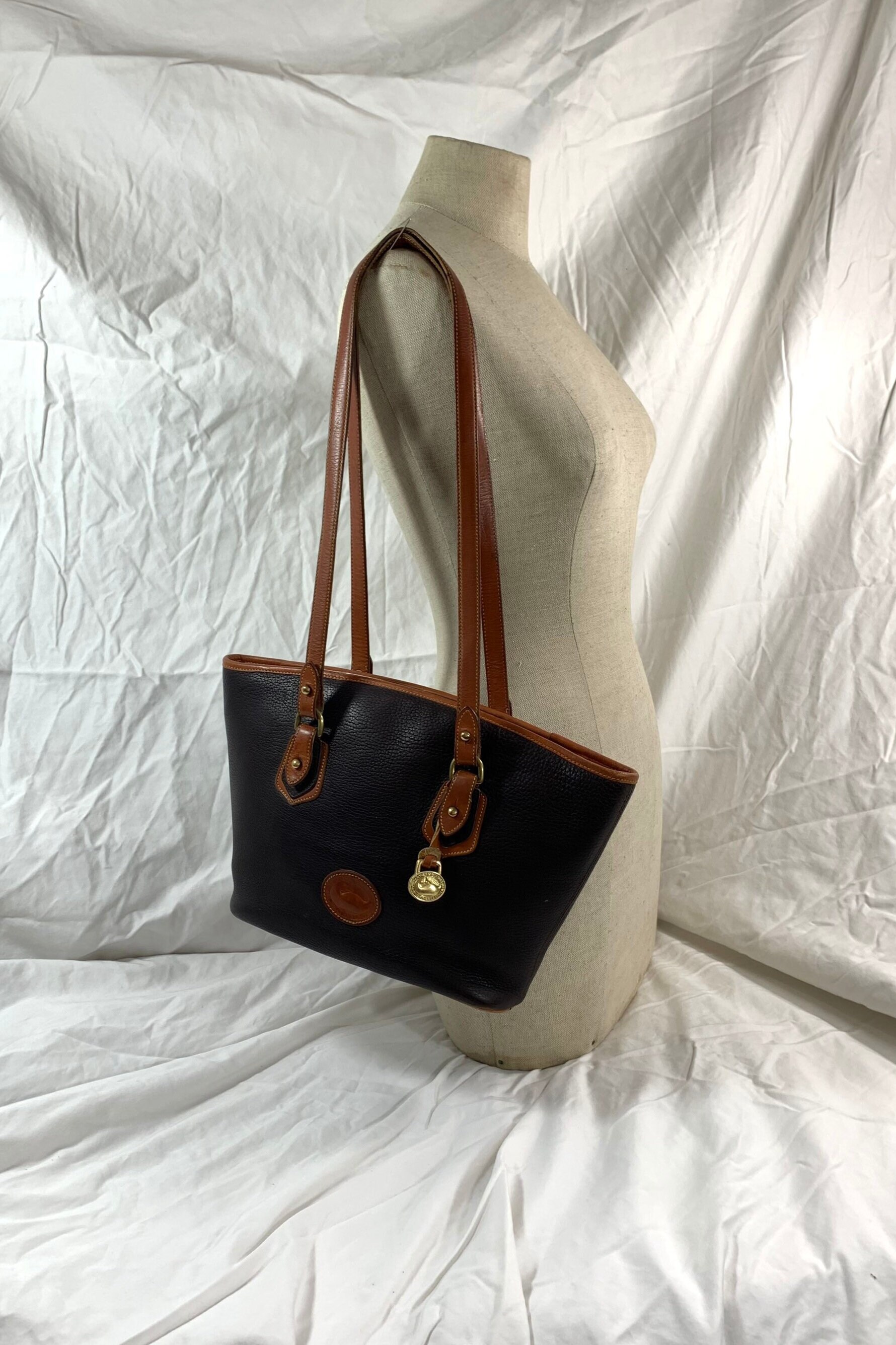 Vintage DOONEY & BOURKE Brown Pebbled Leather Tote Shopper Bag All