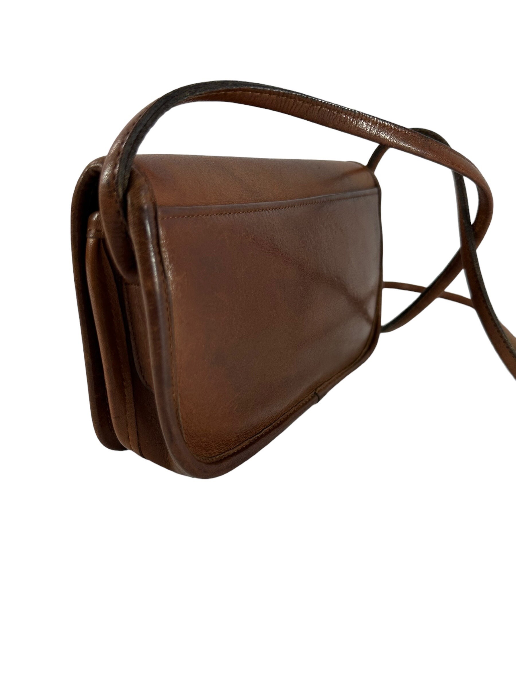 Genuine Vintage COACH Tan Leather Front Flap Shoulder Bag