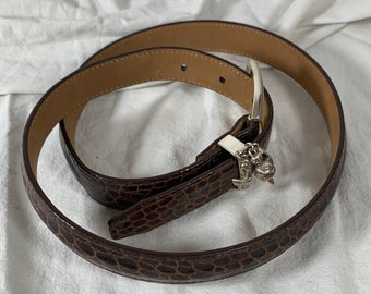 Vintage Brighton Tan Leather Belt With Golf Motif Size 34  display picture 1