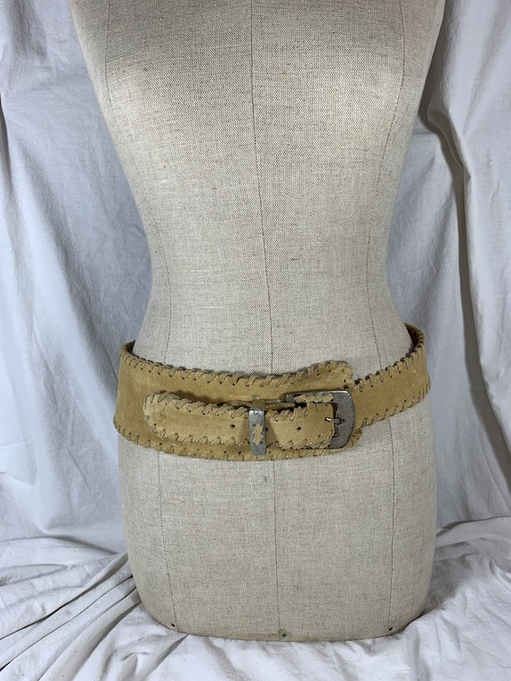 Vintage Leatherock Wide Leather Belt Vintage Ladies LEATHEROCK USA Brown Leather Belt With  main image 2