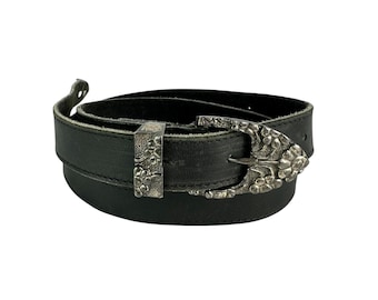 Reserved Vintage Iconic GUCCI Black Ostrich Belt Size 30  display picture 3