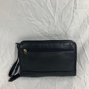 m341 Vintage Coach Black Leather Mini Wristlet Bag Card Cosmetic Trave –  TimeKeepersOlive