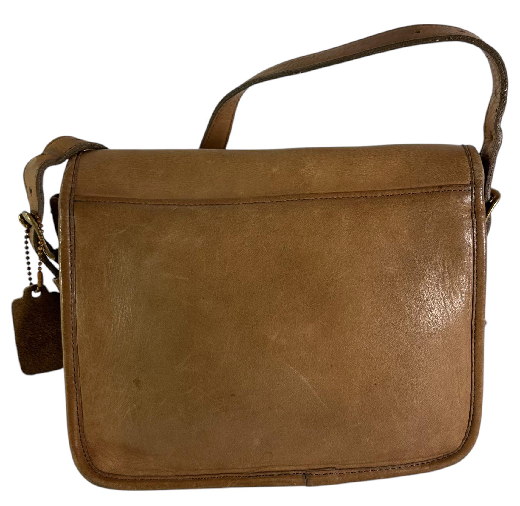 Vintage COACH Tan Leather Saddle Pouch Shoulder Bag Purse Rare - Etsy