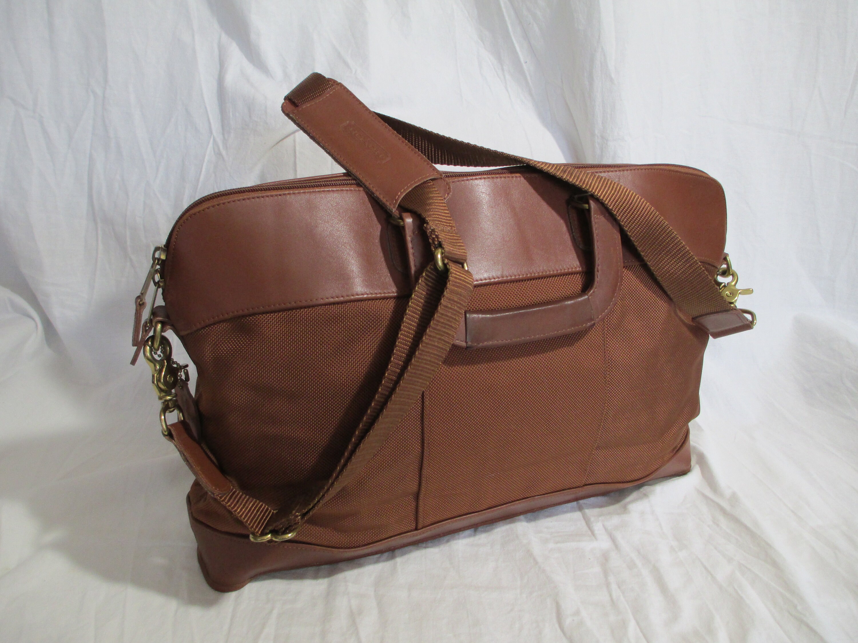 Genuine Vintage COACH Tan Leather and Ballistic Messenger Bag 