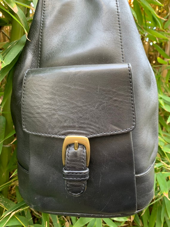 Genuine vintage BALLY black leather napsack shoul… - image 2