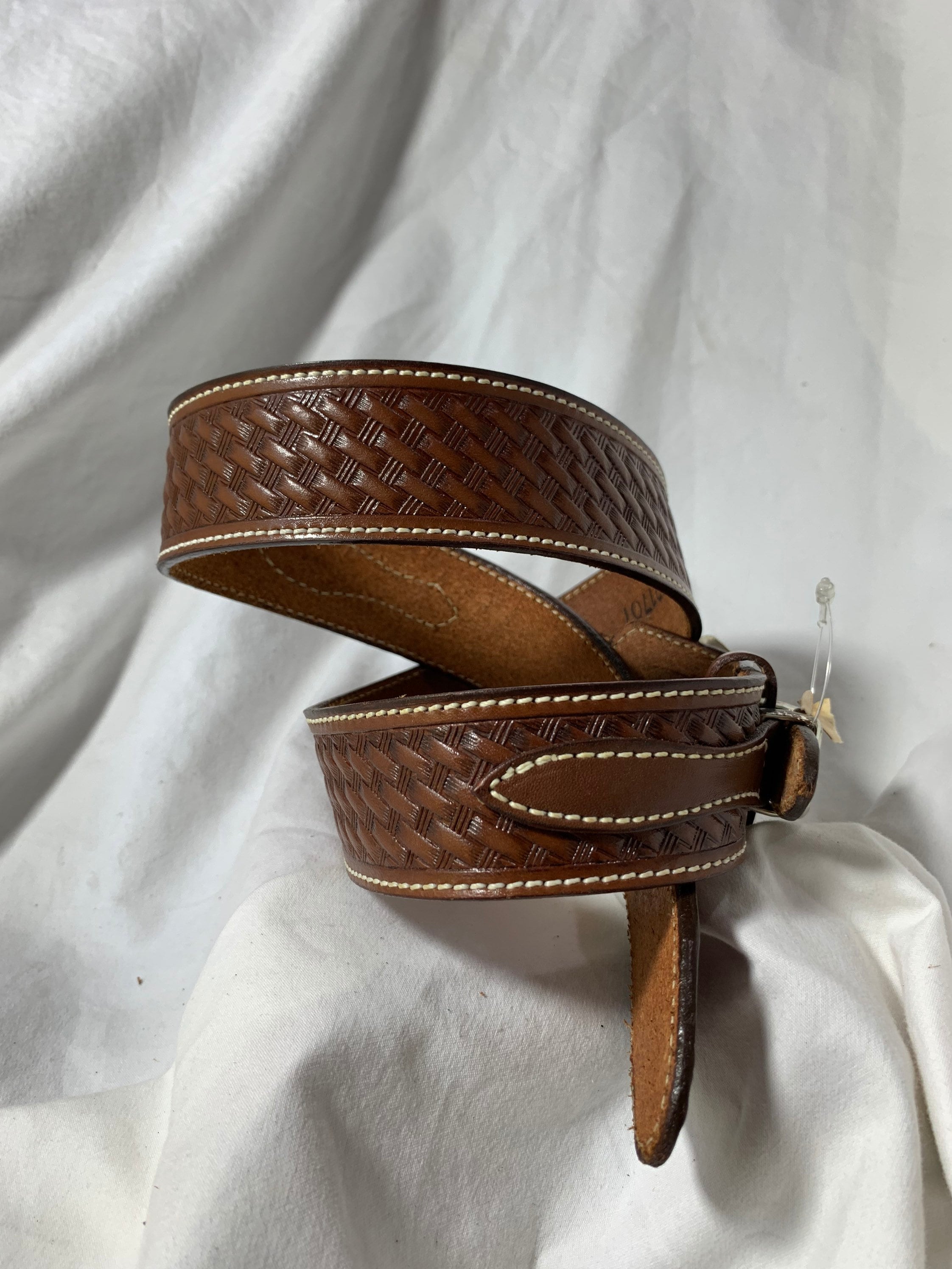 Vintage genuine WRANGLER tan leather belt size 30 USA | Etsy