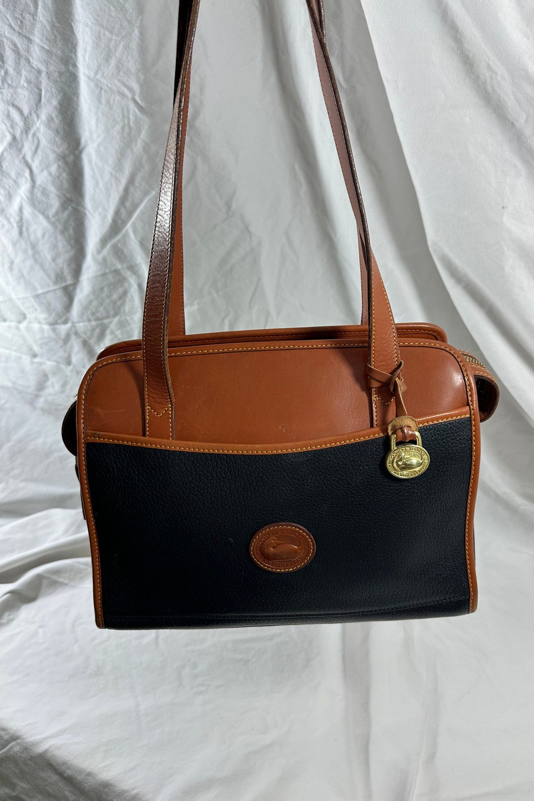 Vintage DOONEY & BOURKE Black Leather Tan Shoulder Bag Purse - Etsy