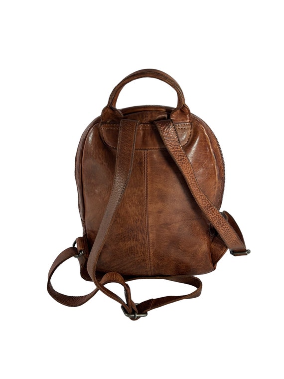 Vintage VILENCA Holland tan leather woven backpac… - image 5