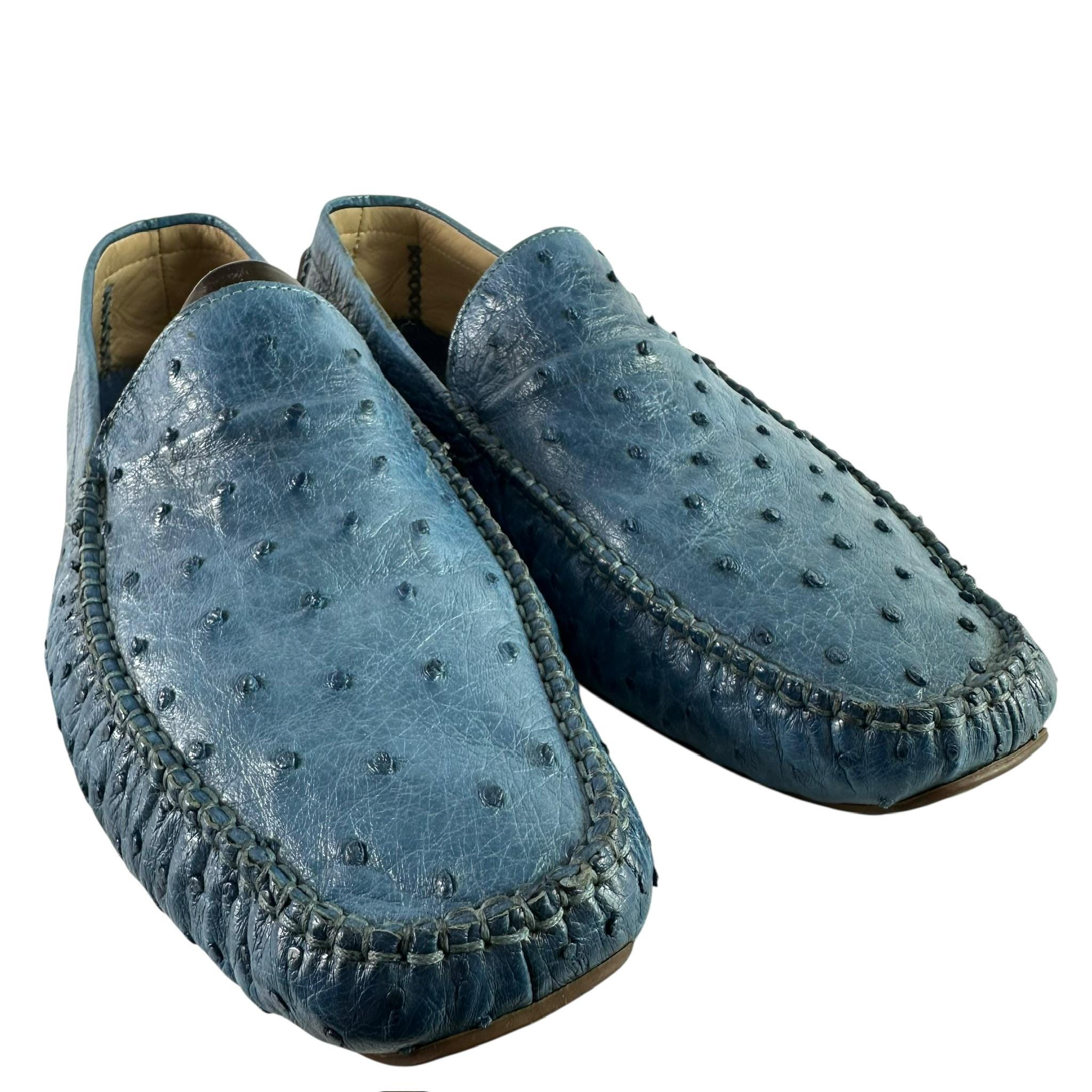 Genuine Aldo Brue Blue Genuine Walking Pillow Ostrich Driving Shoes Size 10 Journey Light Blue Men main image 4