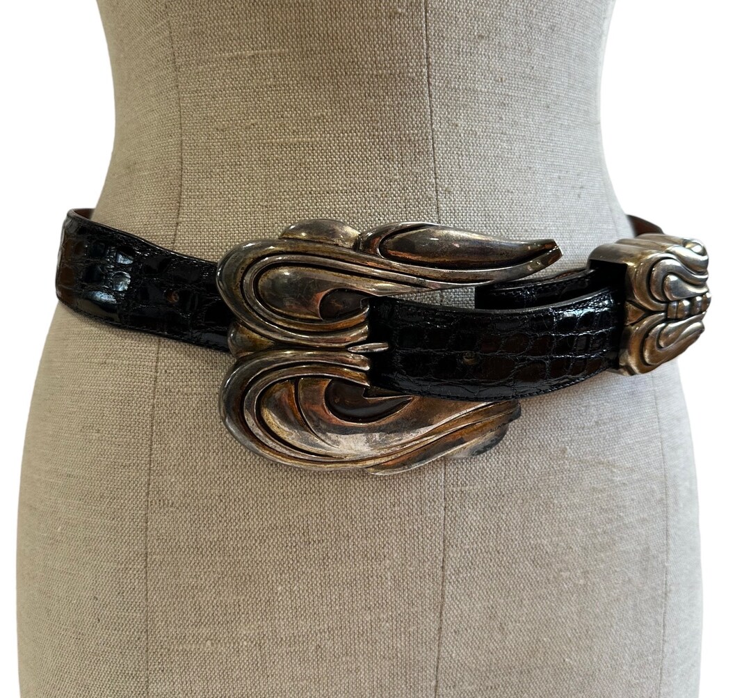 Genuine Vintage BARRY KIESELSTEIN CORD Huge Silver Buckle  display picture 2