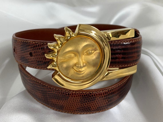 Nice Vintage BARRY KIESELSTEIN CORD Celestial Belt Lizard  display picture 3