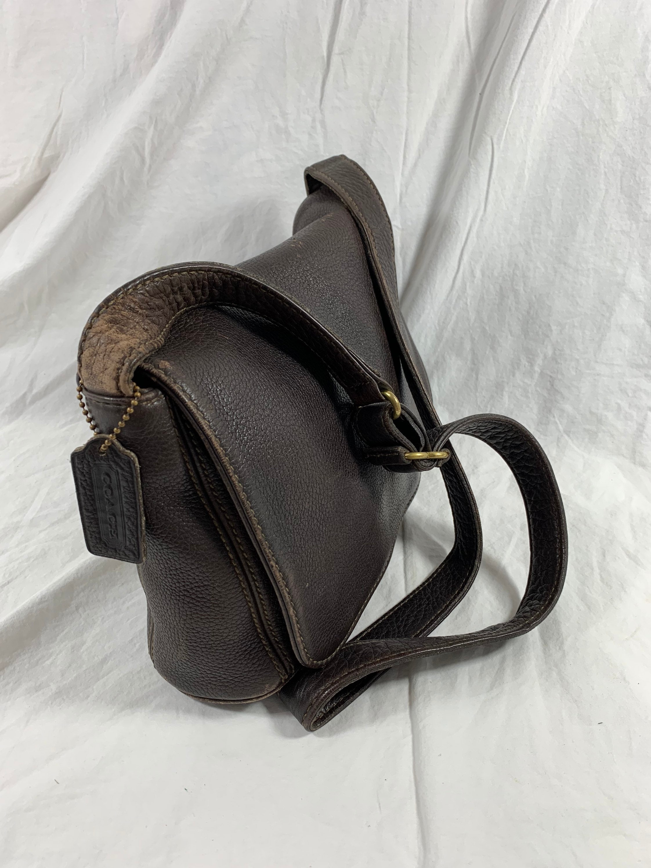Genuine Vintage COACH Brown Leather Flap Shoulder Bag Crossbody - Etsy