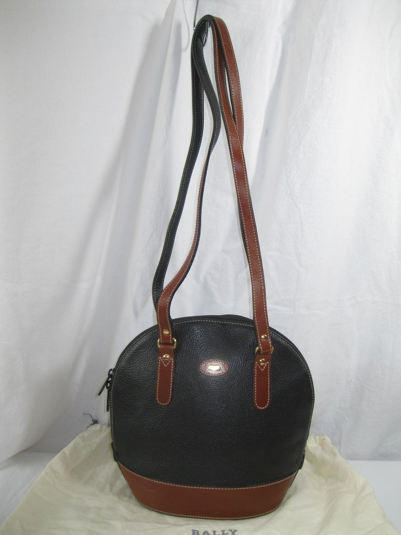 Genuine Vintage BALLY Black Leather Bucket Shoulder Bag Etsy Canada