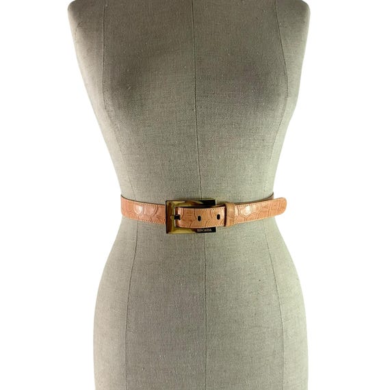 ESCADA Crocodile Detail Belt Escada | Accessories | Vintageescada Yellow Animal  main image 4