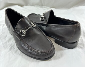 Gucci Horse Bit Driving Loafers Black & Brown Leather Protective Soles Gucci Brown Leather Horse Bit Jordaan Loafers Rubber Sole  main image 3