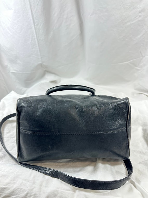 Genuine vintage SIMON black leather shoulder bag … - image 7