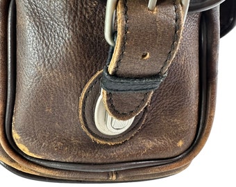 Genuine Strong Brown Leather Backpack Rucksack Carry All  display picture 2