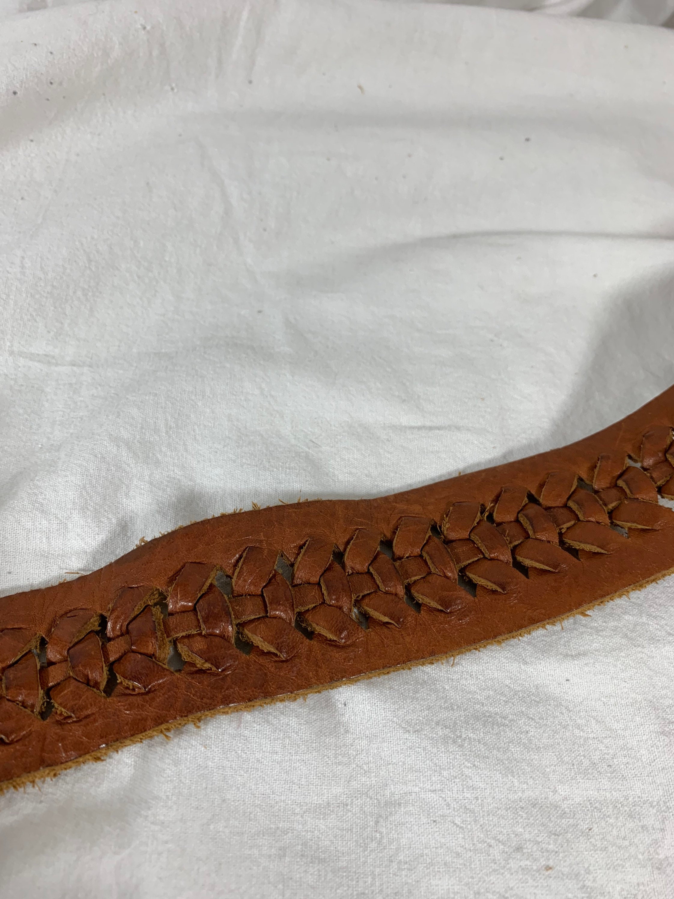 Vintage LEATHEROCKS USA jeweled turquoise woven leather belt 34 medium Vintage LEATHEROCKS USA Jeweled Turquoise Metal Belt  main image 4