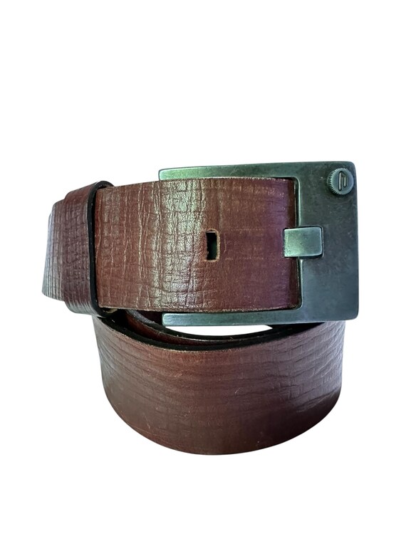 Vintage Genuine Italian DIESEL Brown Leather Belt Size 38  display picture 2