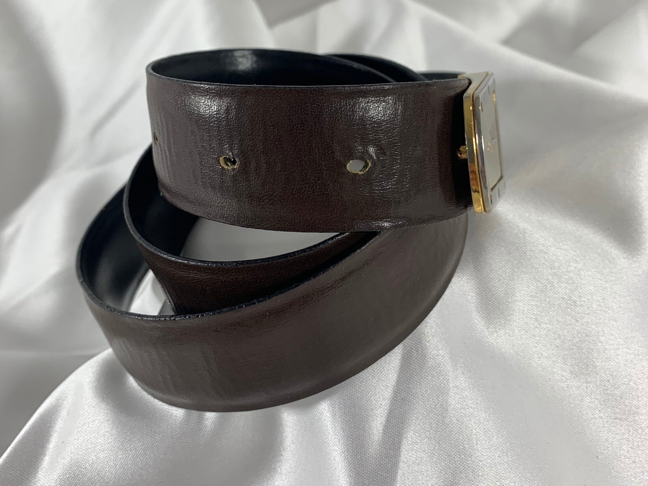 Genuine Vintage CHRISTIAN DIOR Logo Reversible Black Brown