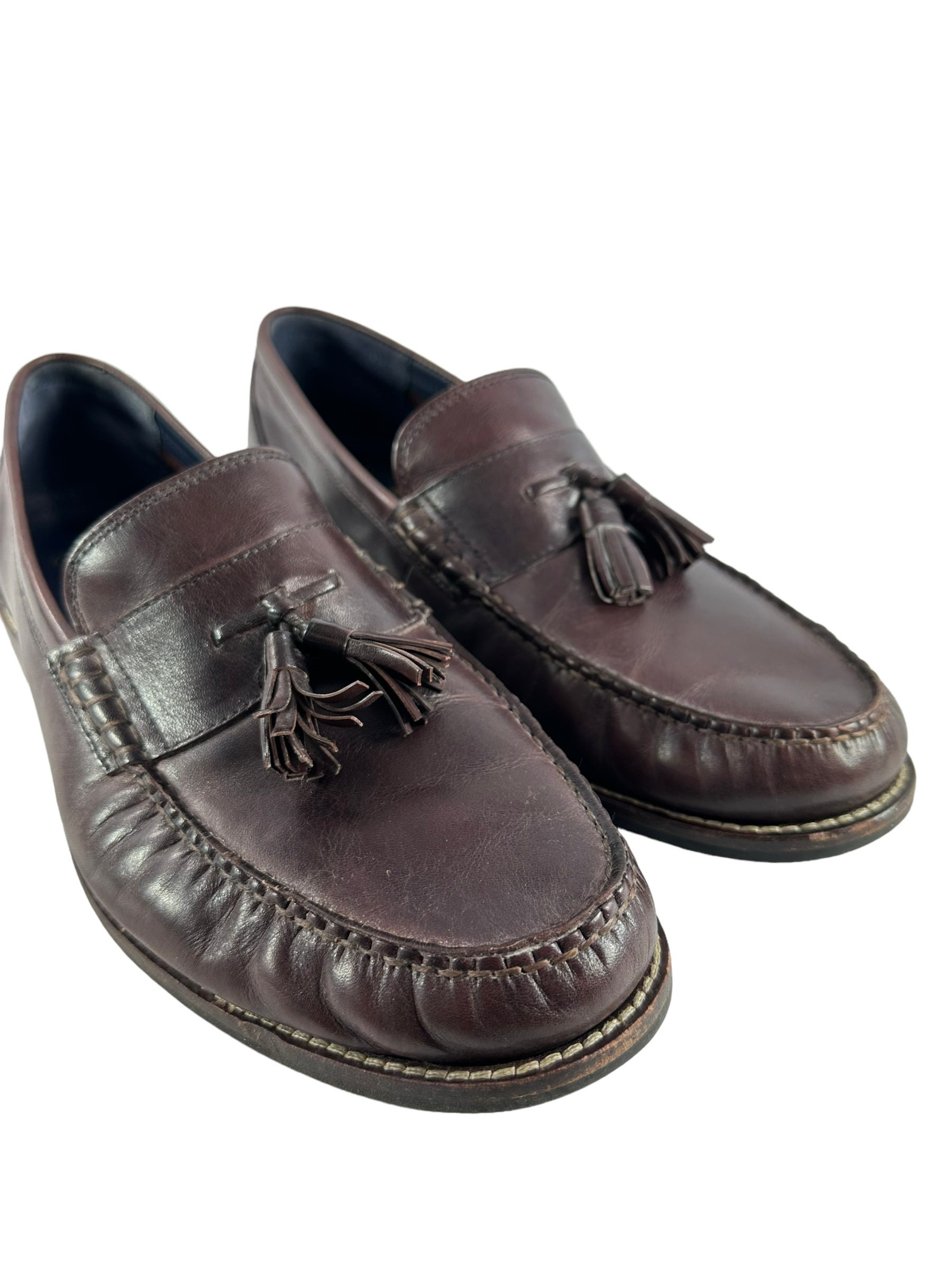 Cole Haan Chestnut Leather Tassel Loafers Cole Haan Men 11 D Pinch Tassel Loafers Dress Shoes Mahogany  main image 3