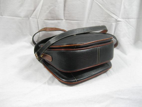 Genuine Vintage BALLY Black Tan Leather Shoulder Bag