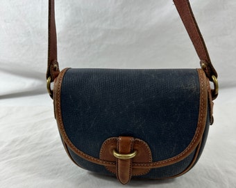 Vintage 2001 Coach Navy Leather Companion Flap  Shoulder