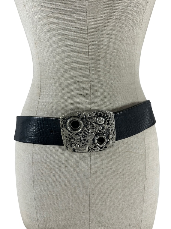 Vintage Canterbury Black Leather Western belt Accessories | Vintage Canterbury Black Leather Western Belt  main image 2
