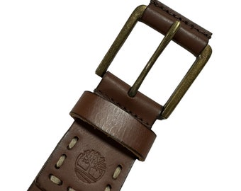 Vintage 90s Timberland Genuine Leather Belt - Tan & Gold  display picture 1