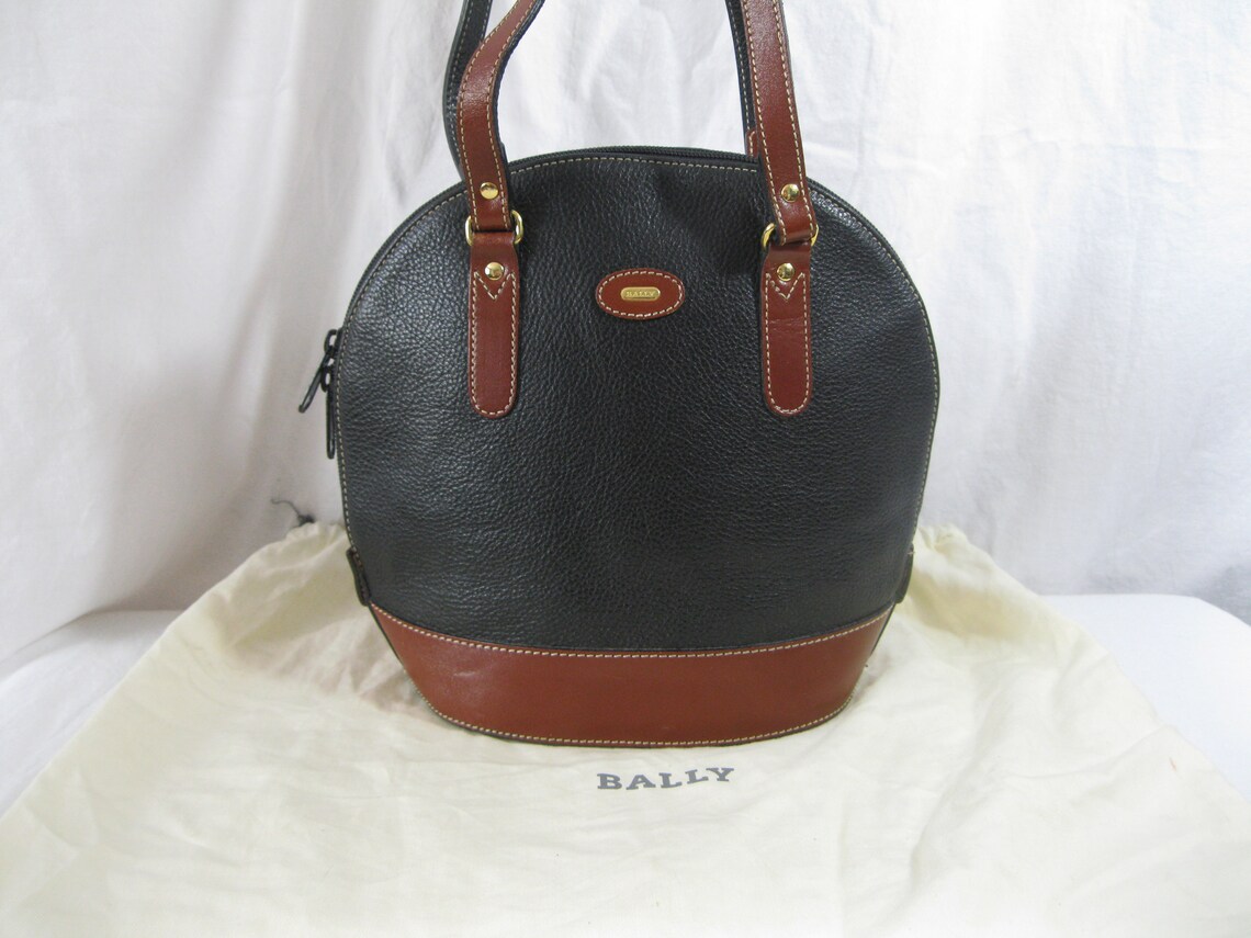 Genuine Vintage BALLY Black Leather Bucket Shoulder Bag Etsy Canada