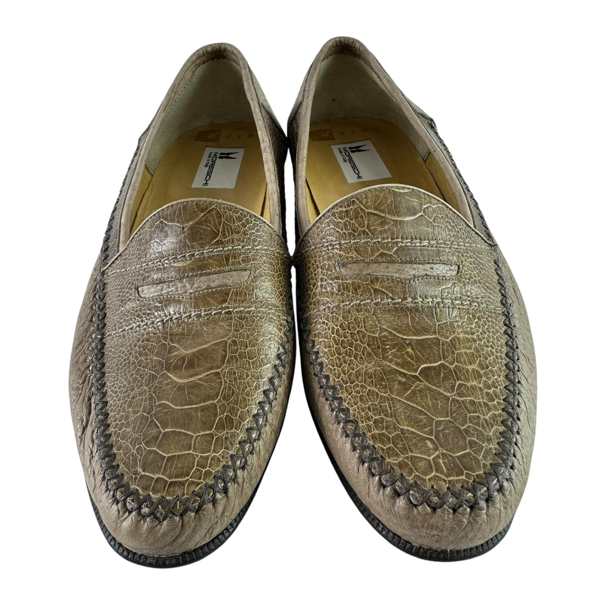 Genuine Men MORESCHI Tan Ostrich and Leather Penny Loafers  display picture 2