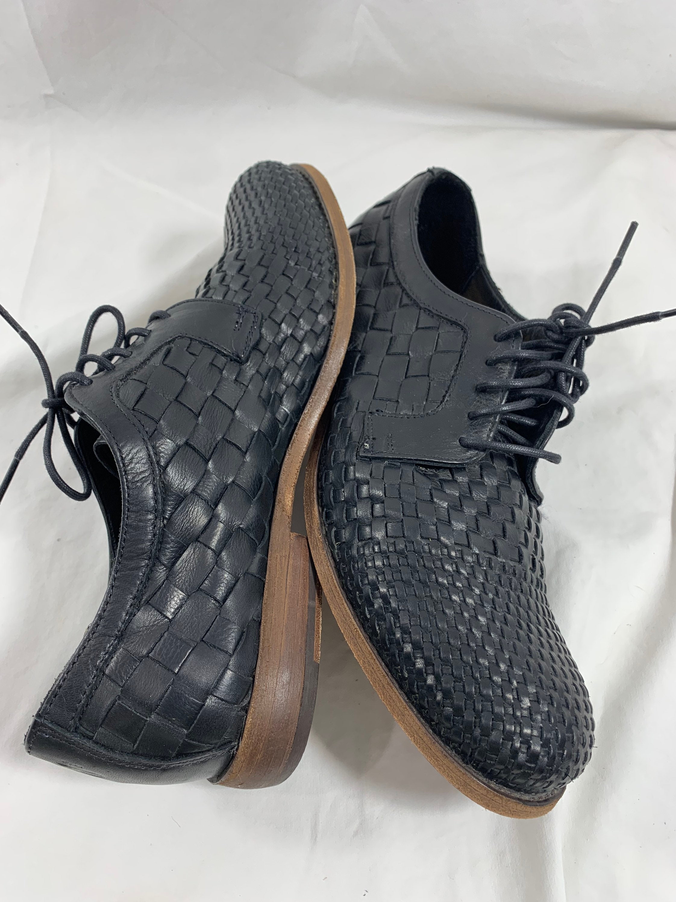 Vintage Men FRYE Black Leather Woven Oxfords Shoes 10.5 D - Etsy