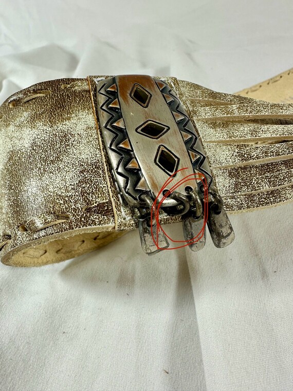 Stunning Vintage Croc Pattern Genuine Leather Wide Belt  display picture 1