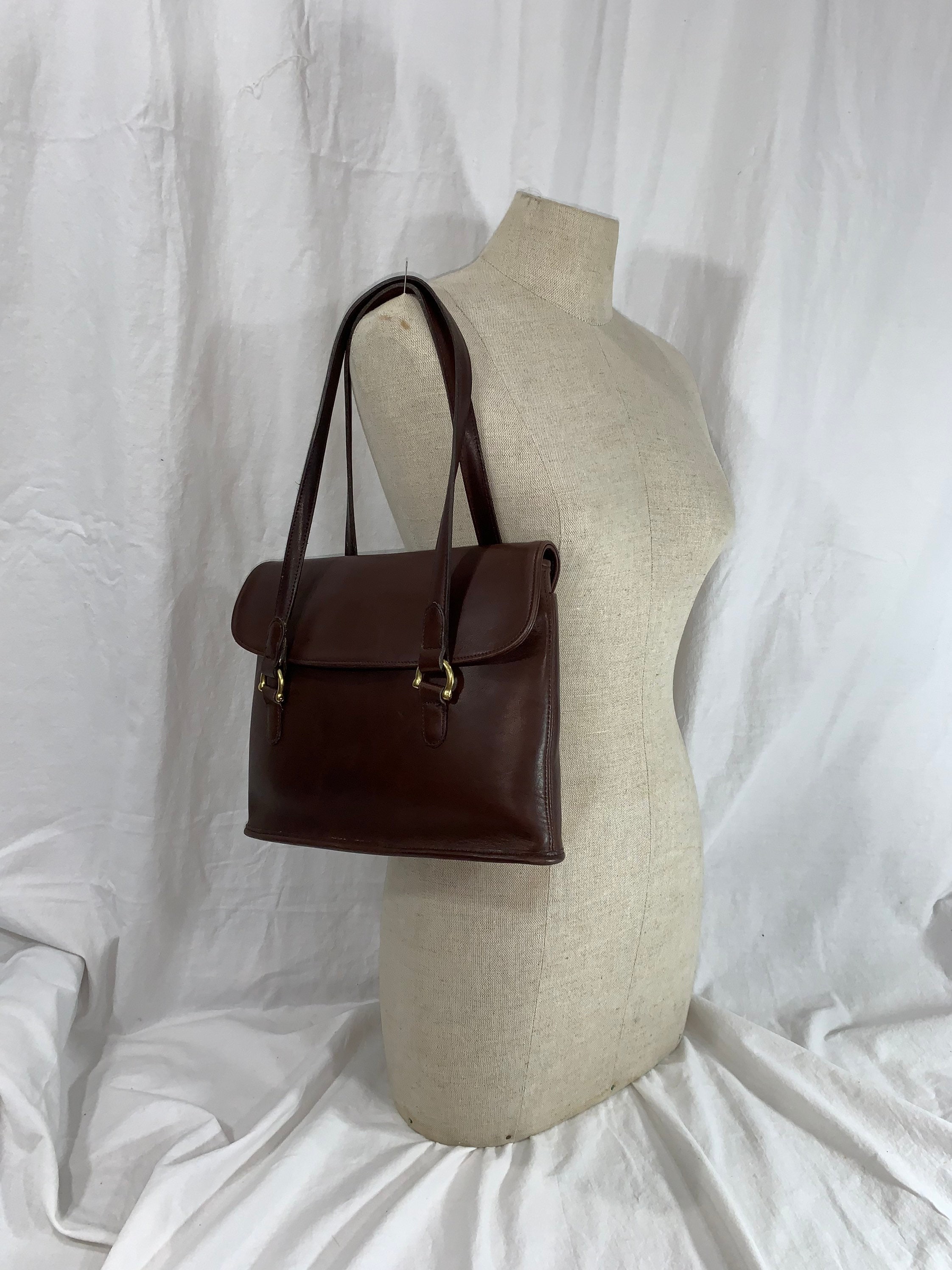 Genuine Vintage COACH 9808 Equesterian Flap Brown Leather