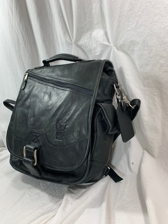 Vintage CANYON OUTBACK  black leather backpack ru… - image 1