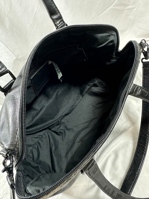 Genuine vintage SIMON black leather shoulder bag … - image 9