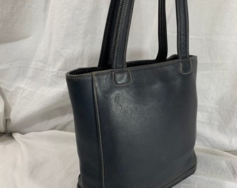 Genuine Vintage COACH 9305 Bleeker Navy Blue Leather Tote Bag