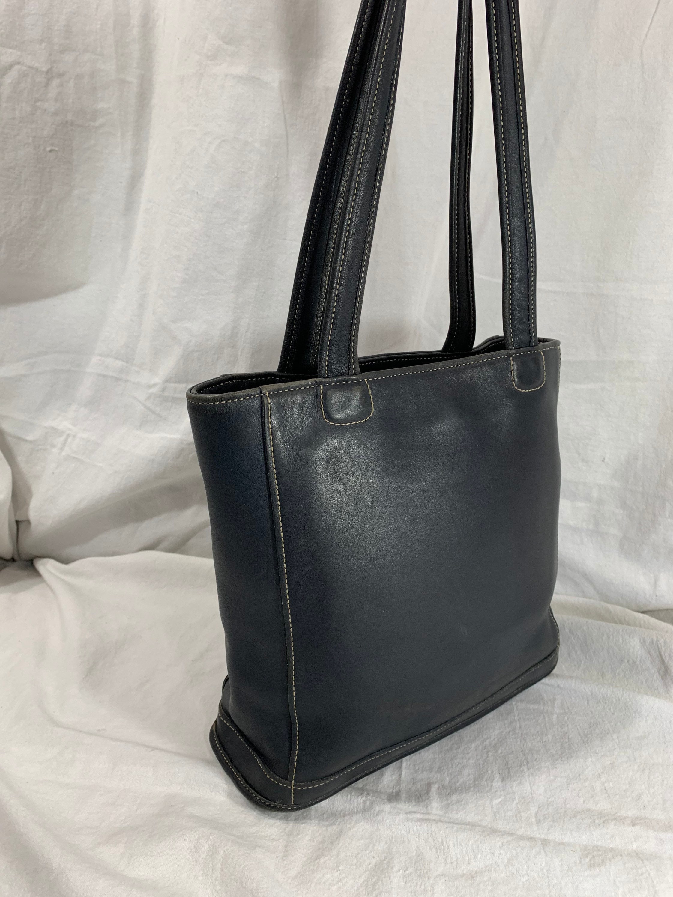 Genuine Vintage COACH 9305 Bleeker Navy Blue Leather Tote Bag - Etsy
